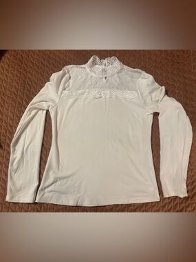 White Birch Lace Long-Sleeve Women's Top - White - XL